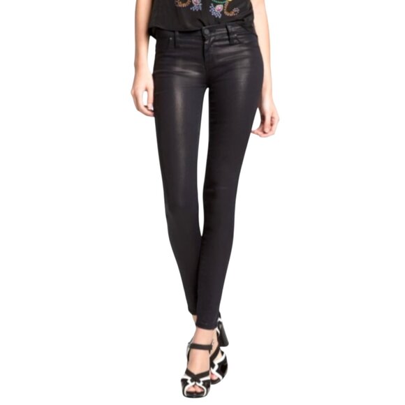 BLANKNYC Spray On Super Skinny Textured Ankle Pants Size 27 Black Rocker Biker - Picture 1 of 15
